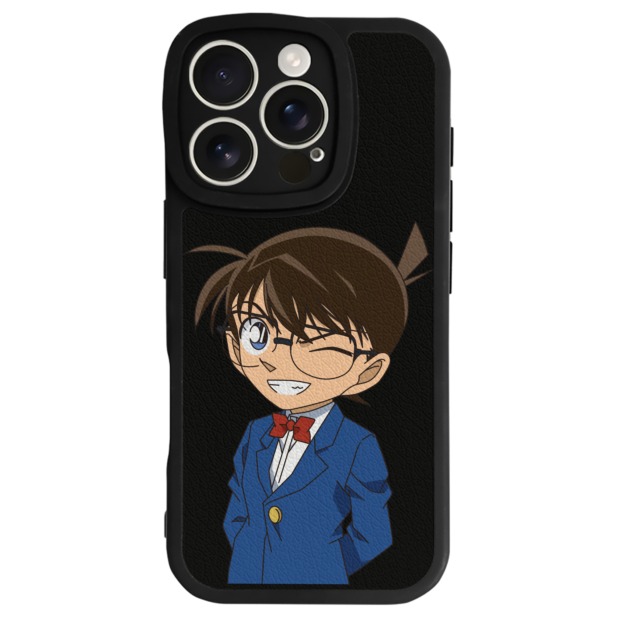 （画像用） 名探偵コナン 江戸川 コナン Detective Conan Conan Edogawa 【iPhone 16シリーズ対応】シリコンスマホケース（レザー調） 材質：シリコン